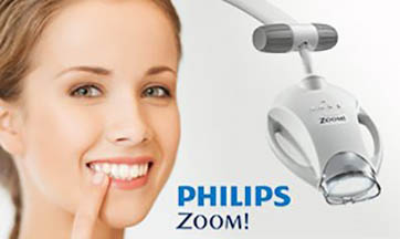 ZOOM Teeth Whitening technology by Philips in Calgary, Alberta helps to whiten your teeth in one appointment or with a take home teeth whitening kit.