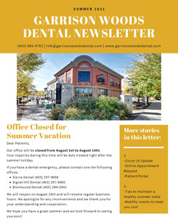 Garrison Woods Dental Summer Newsletter 2021
