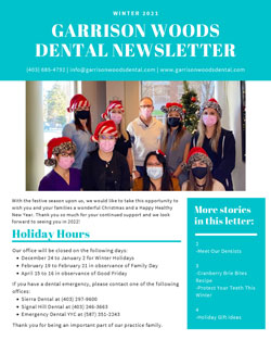 Marda Loop Dentist - Garrison Woods Dental Winter Newsletter 2022